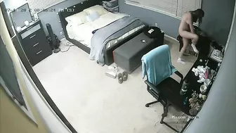 Spy cam in my older sister's room finally caught how she nearly naked having fun