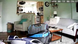 Nude Mom Teases Her Clitor  Until Orgasm On Couch,  Caught On Hidden IP Camera