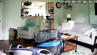 Nude Mom Teases Her Clitor  Until Orgasm On Couch,  Caught On Hidden IP Camera