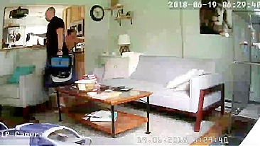 Nude Mom Teases Her Clitor  Until Orgasm On Couch,  Caught On Hidden IP Camera