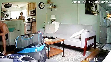 Nude Mom Teases Her Clitor  Until Orgasm On Couch,  Caught On Hidden IP Camera