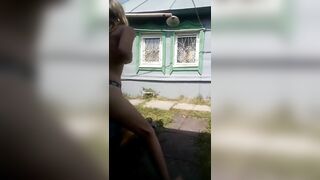 Siblings from Russia enjoying hardcore incest action in the backyard