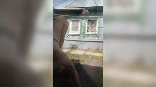Siblings from Russia enjoying hardcore incest action in the backyard