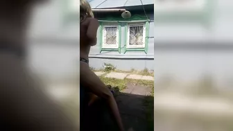 Siblings from Russia enjoying hardcore incest action in the backyard
