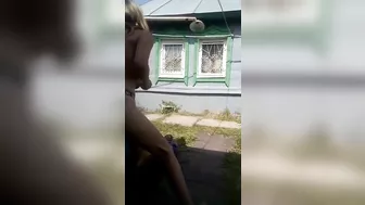 Siblings from Russia enjoying hardcore incest action in the backyard
