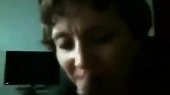 Mommy wants to play with his cock and she is sucking it attentively