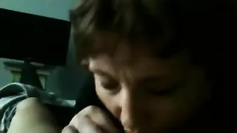 Mommy wants to play with his cock and she is sucking it attentively