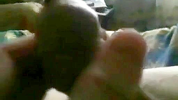 Mommy wants to play with his cock and she is sucking it attentively