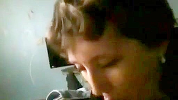 Mommy wants to play with his cock and she is sucking it attentively