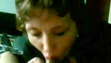 Mommy wants to play with his cock and she is sucking it attentively