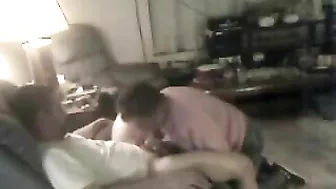 Brunette babe is going to put her lips on that dick to get the guy off