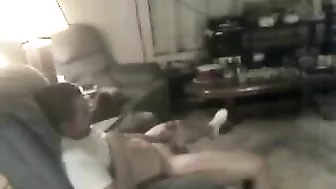 Brunette babe is going to put her lips on that dick to get the guy off