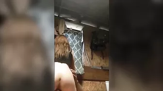 Nothing can stop this horny guy as he pounds her pussy in the garage