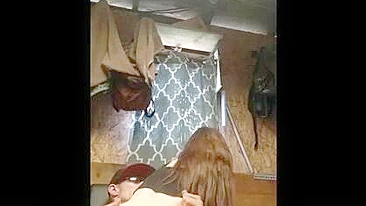 Nothing can stop this horny guy as he pounds her pussy in the garage