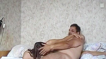 Incest blowjob with a daddy who is happy to fuck her greedy whoremouth