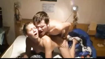 Dutch sister is getting dicked on all fours by her thrusting horny bro