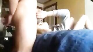 Blonde sister is ready to get slammed by her bro because she is a true hoe
