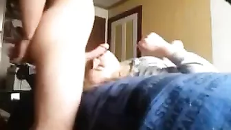 Blonde sister is ready to get slammed by her bro because she is a true hoe