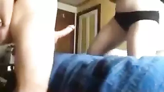 Blonde sister is ready to get slammed by her bro because she is a true hoe