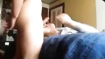 Blonde sister is ready to get slammed by her bro because she is a true hoe