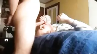 Blonde sister is ready to get slammed by her bro because she is a true hoe