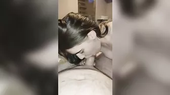 Very graphic sucking session showing a dark haired hottie who loves it