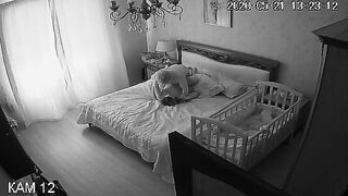 IP cam incest fuck with a really horny chick that enjoys daddy's dick