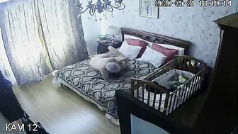 IP cam incest fuck with a really horny chick that enjoys daddy's dick