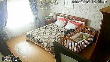 IP cam incest fuck with a really horny chick that enjoys daddy's dick