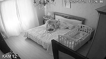 IP cam incest fuck with a really horny chick that enjoys daddy's dick