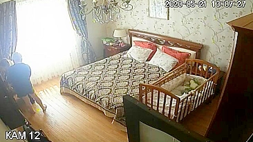 IP cam incest fuck with a really horny chick that enjoys daddy's dick