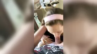 Fantastic sucking session from a cute girl who wants to get throated hard