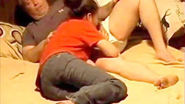 An attractive woman being rubbed all over by her daddy after a BJ