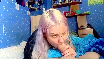 With his firm cock in her hands, this sister is pretty damn happy