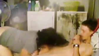 Mommy bouncing on the dick of her own stepson in an incest flick here