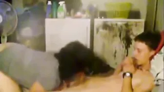 Mommy bouncing on the dick of her own stepson in an incest flick here