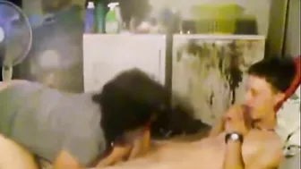 Mommy bouncing on the dick of her own stepson in an incest flick here