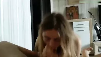 It is common to see her sucking her father's incest stick with lust