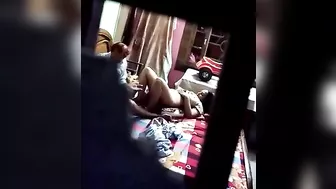 Dude almost slides his cock between her juicy ass cheeks in incest XXX