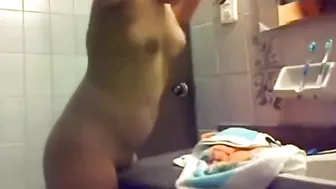 Brunette incest sister is going to get humped in the bathroom big time