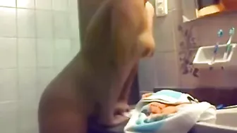 Brunette incest sister is going to get humped in the bathroom big time