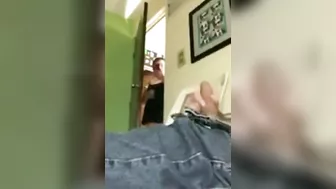 Dick flash from a kinky nephew who loves jerking off at every turn