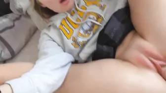 Teen's pin little pussy is going to get filled with jizz by a hot daddy