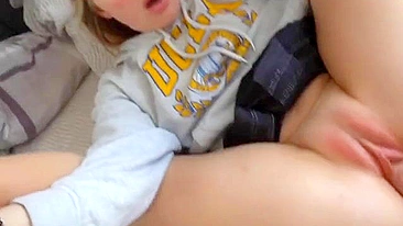 Teen's pin little pussy is going to get filled with jizz by a hot daddy