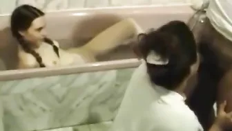 Bathing daughter watches mommy do the kinkiest incest activities big time Bathing daughter watches mommy do the kinkiest incest activities big time