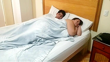 Fat mom is going to let her young boy fuck her sideways for funsies