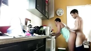 Big booty momma is happy to get fucked from behind by her sexy son