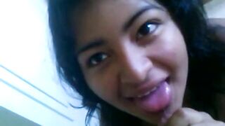 Indian daughter is going to swallow his hard dick with no shame at all