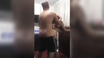 Crazy teen is happy to get pulled by the hair during hard fucking