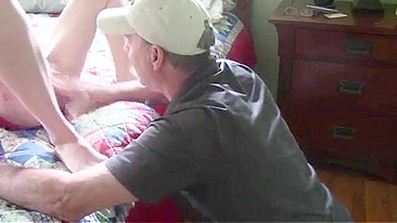 She tenderly caresses his body and we get to see taboo incest action